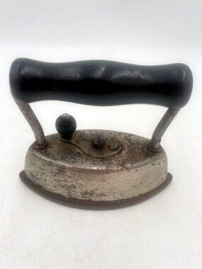 Antique Dover Cast Iron Sad Iron Wooden Handle Removable Base Rustic